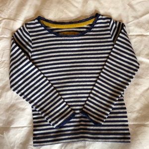 Boden Girls Supersoft Pointelle T-Shirt, Navy Blue